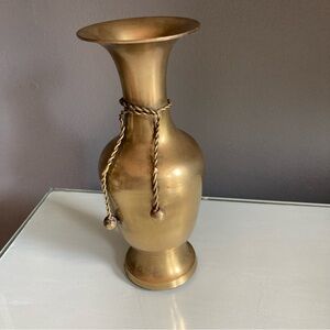 Brass Vase With Rope Tie Detail